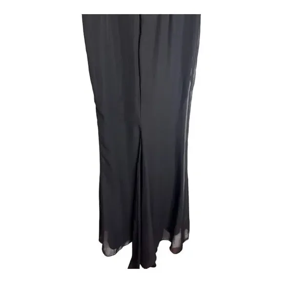 Katie May Estella Gown Maxi Dress Off The Shoulder Chiffon Ruffle Black Size XS
